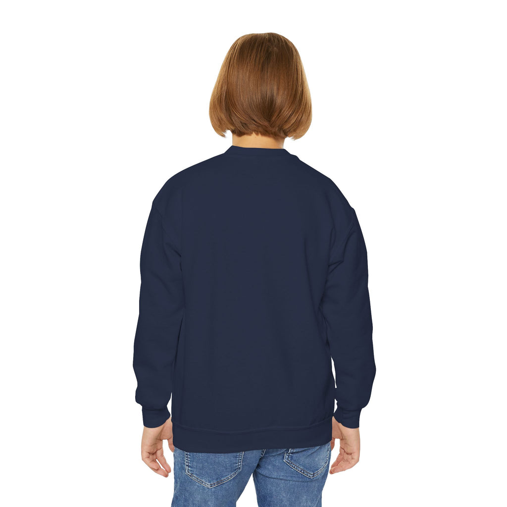 Youth Unbothered Fishing Capybara Crewneck Sweatshirt — "Whoothered" Cute Kids Fishing Graphic