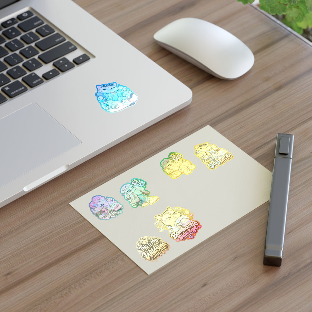 Kawaii Cat Sticker Sheet — Cute Grumpy & Pink Aesthetic Decals