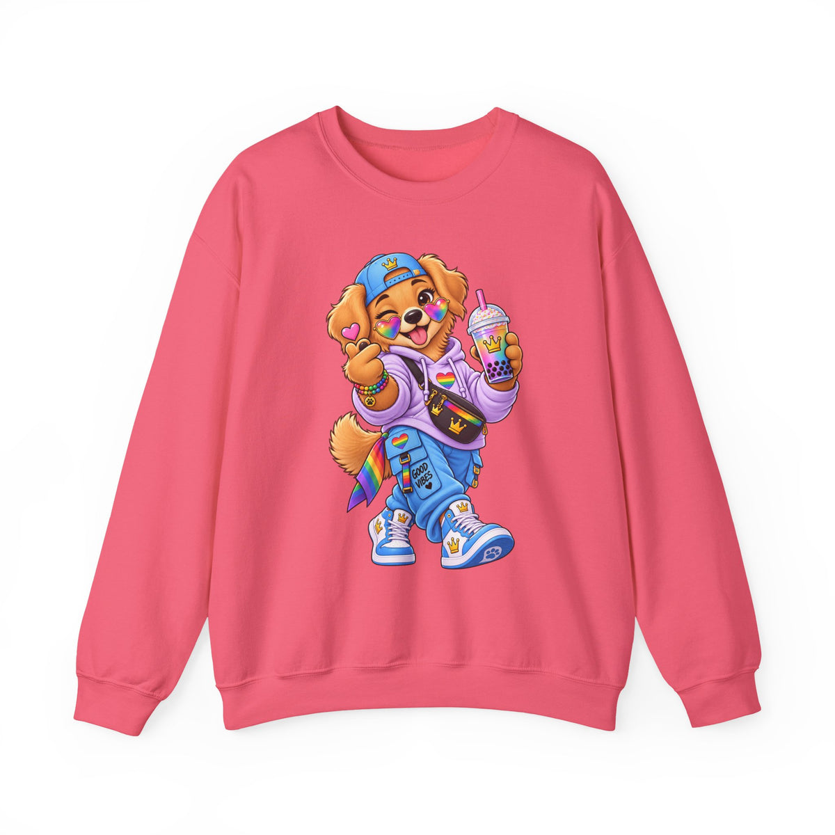 Cute Big Personality Hip-Hop Dog Crewneck Sweatshirt