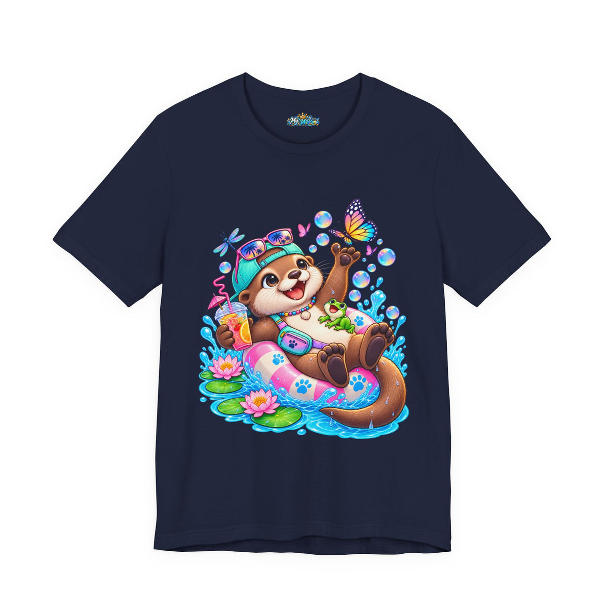 Otter Floatie T-Shirt — Cute Summer Otter with Butterfly Tee