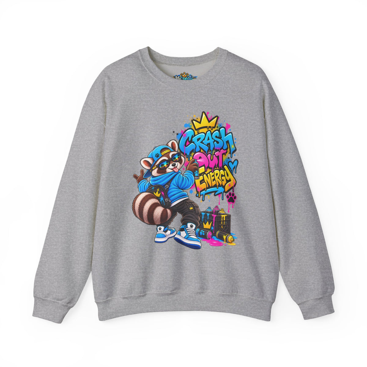Crash Out Energy Crewneck Sweatshirt — Urban Raccoon Streetwear