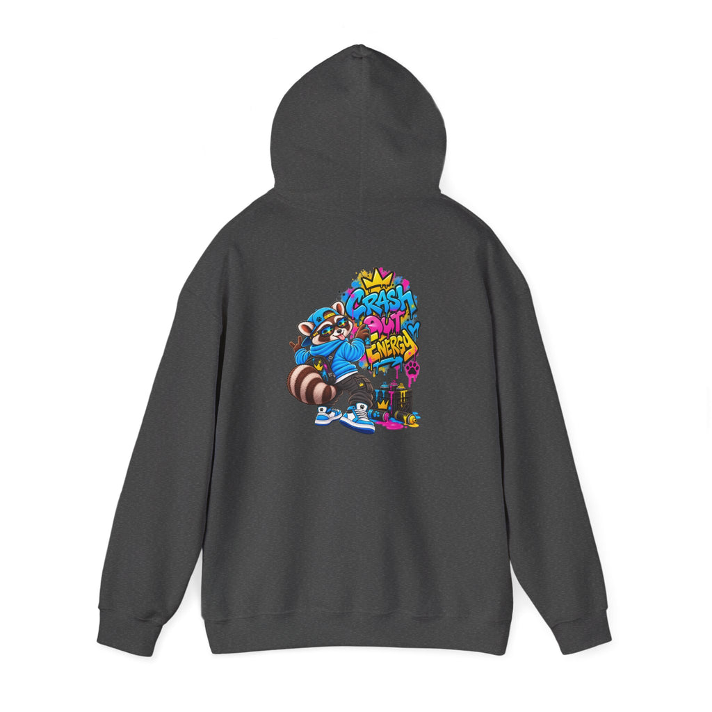 Raccoon Street Art Hoodie – 'Bright Energy' Graffiti Graphic Sweatshirt