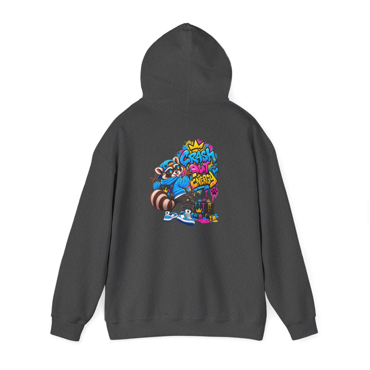 Raccoon Street Art Hoodie – 'Bright Energy' Graffiti Graphic Sweatshirt
