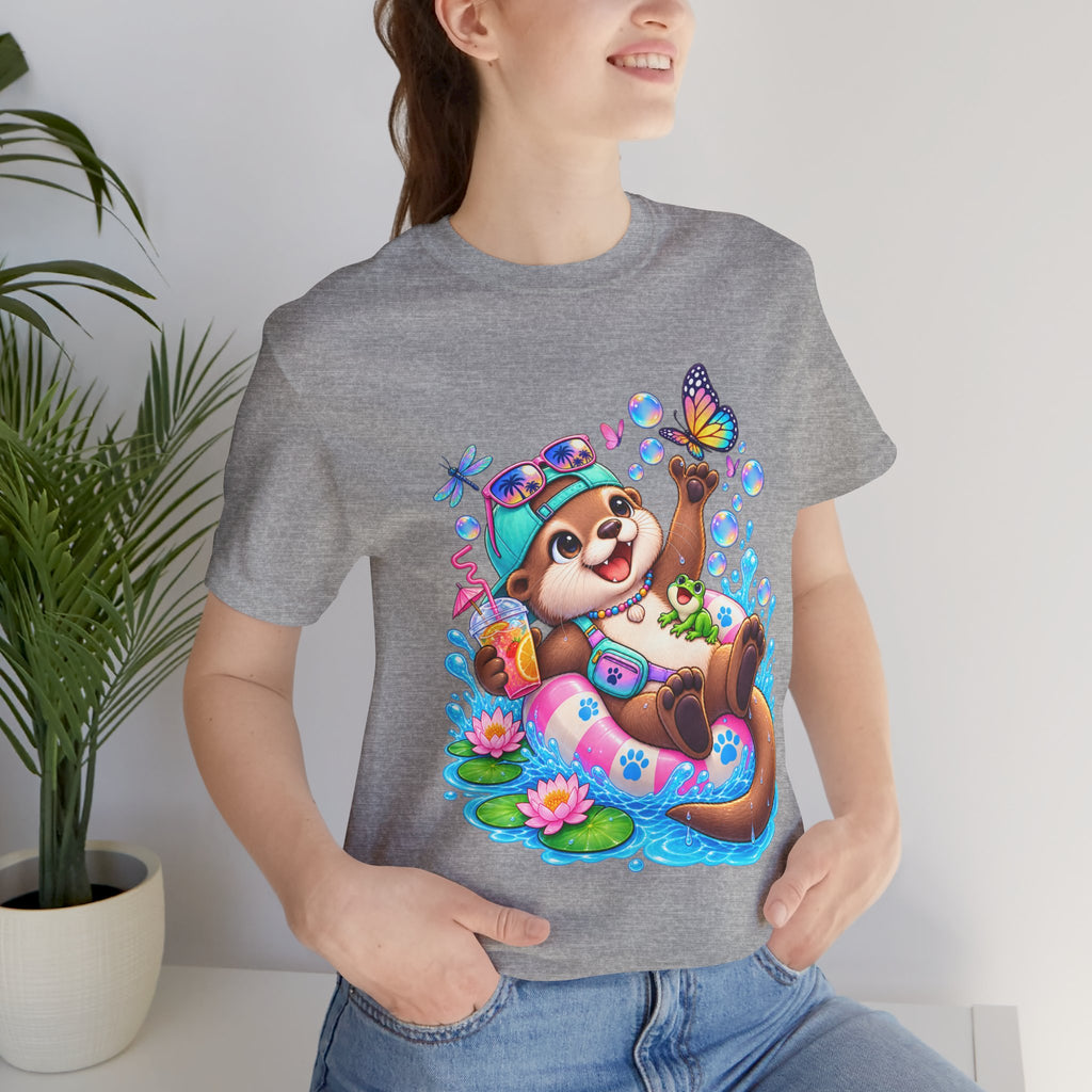 Otter Floatie T-Shirt — Cute Summer Otter with Butterfly Tee