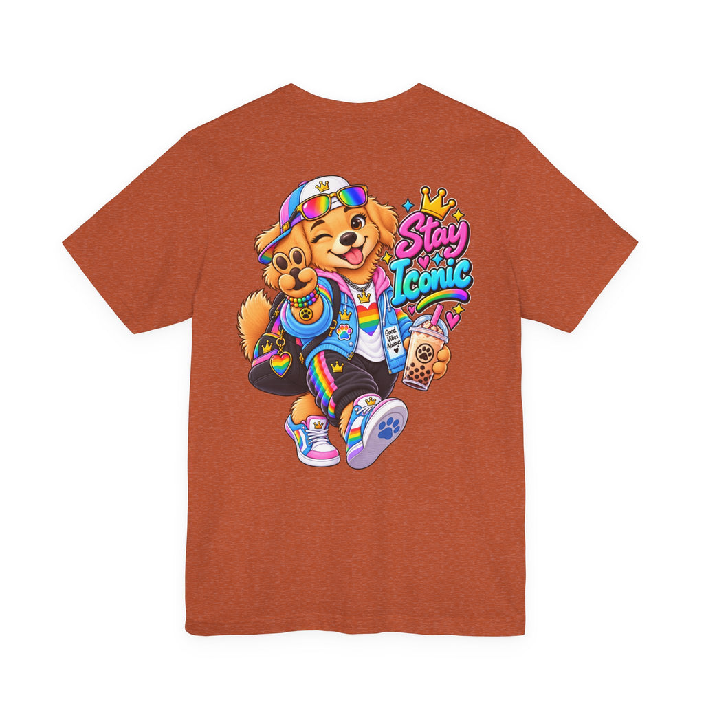 Cute Cartoon Big Personality Dog Tee — Trendy Boba Lover Graphic T-Shirt
