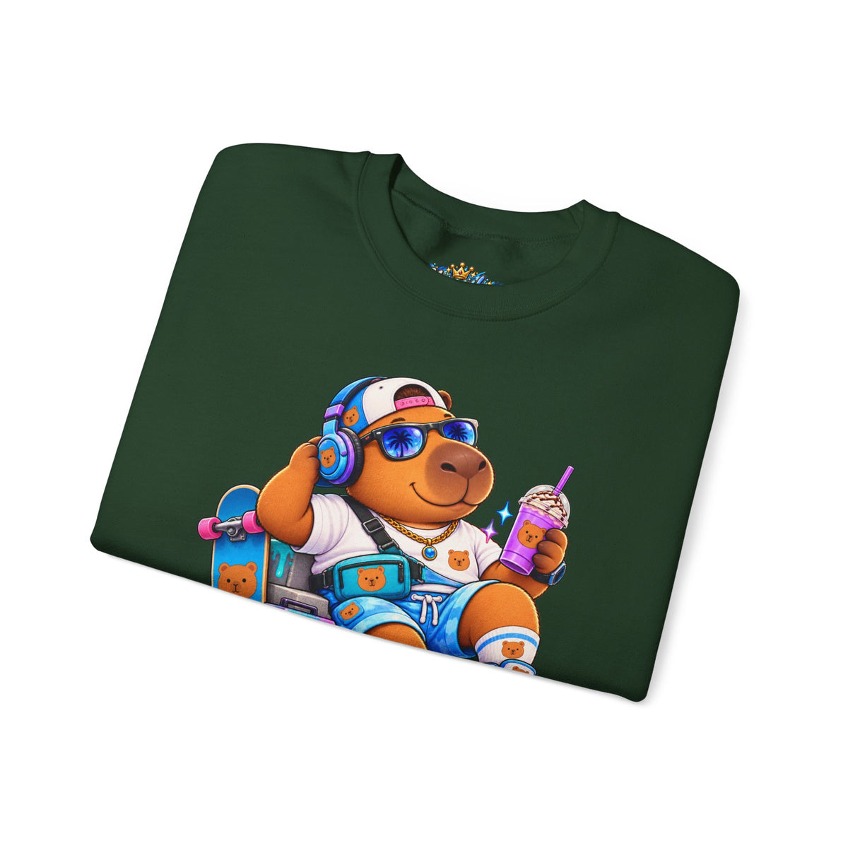 Sonny Capybara Graphic Sweatshirt — "Low Key Slayin' It"