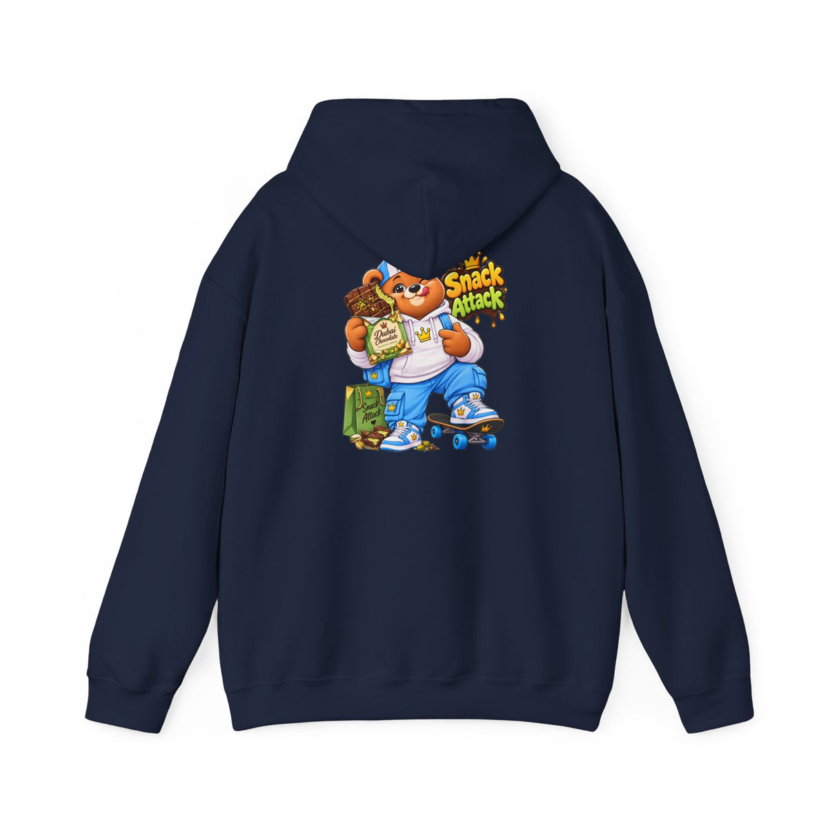 Snack Attack Hoodie — Streetwear Cartoon Money & Chips Graphic Hooded Sweatshirt
