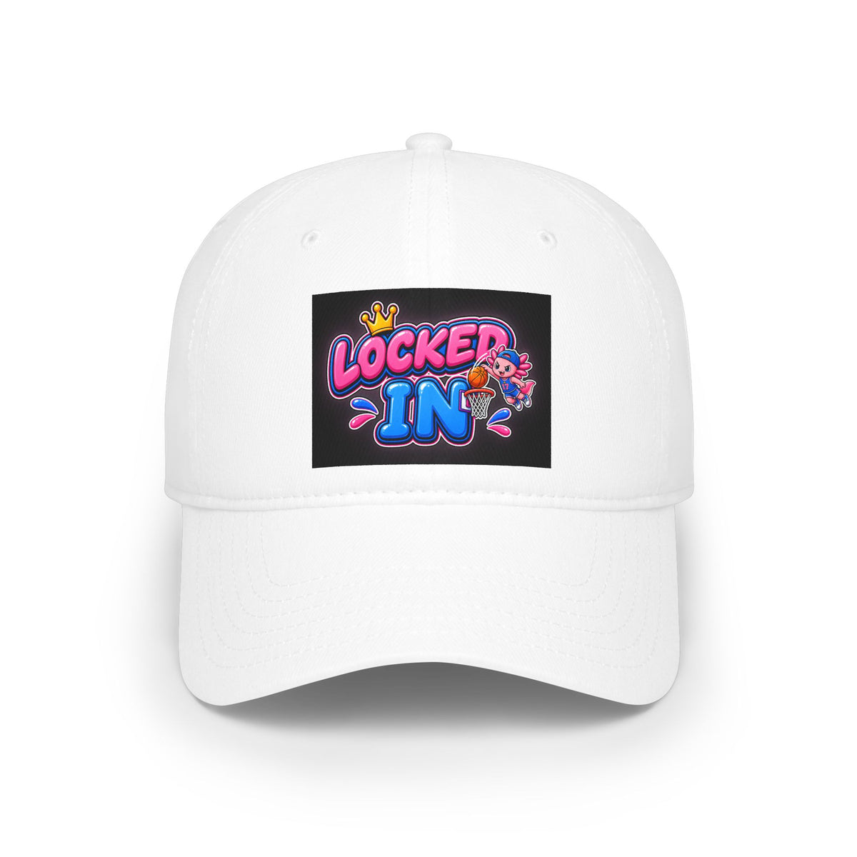 Locked In Baseball Cap – Retro Neon "Locked In" Graphic Hat