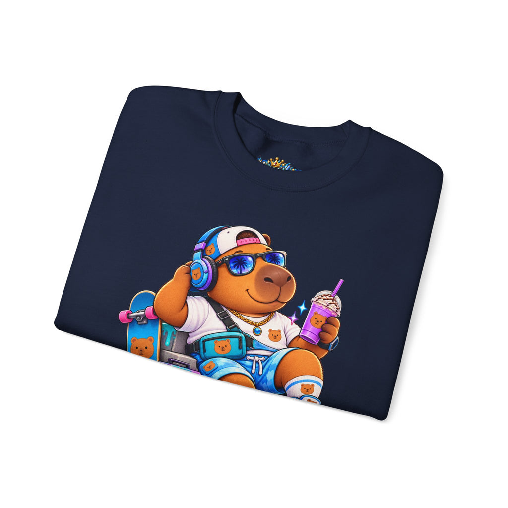 Sonny Capybara Graphic Sweatshirt — "Low Key Slayin' It"