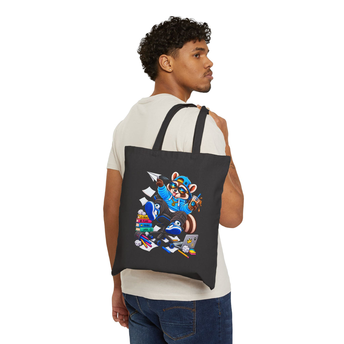 Mischievous Raccoon – Cute Kawaii Shopper Bag