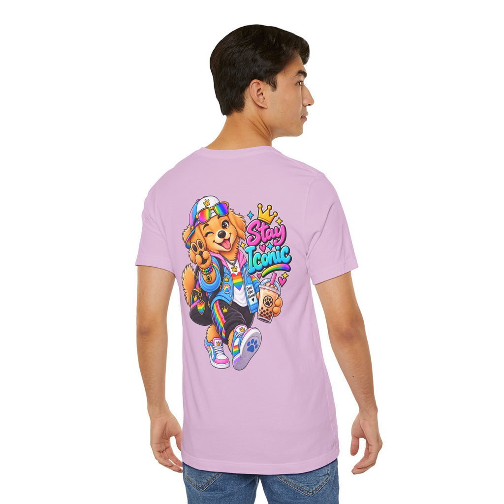 Cute Cartoon Big Personality Dog Tee — Trendy Boba Lover Graphic T-Shirt