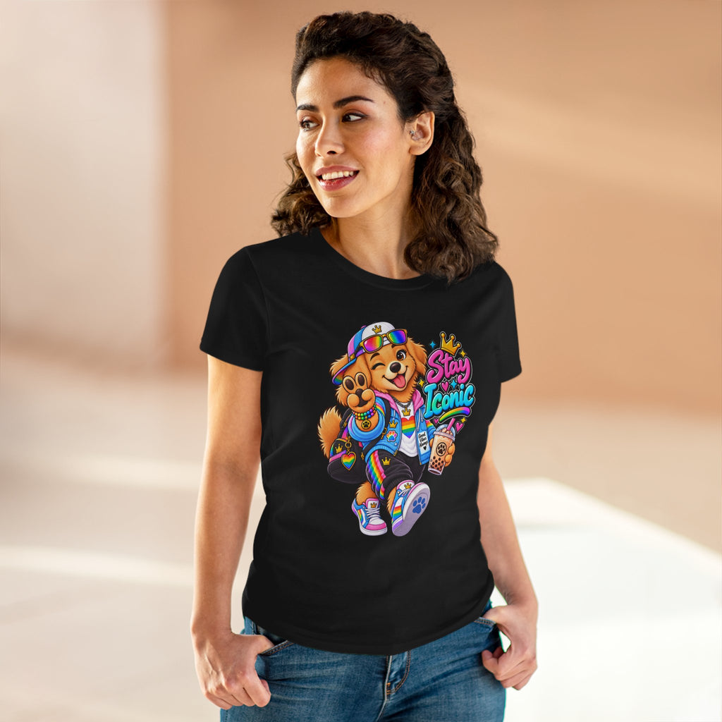 Stay Iconic Dog Graphic Tee — Cute Retro Teddy Bear Design