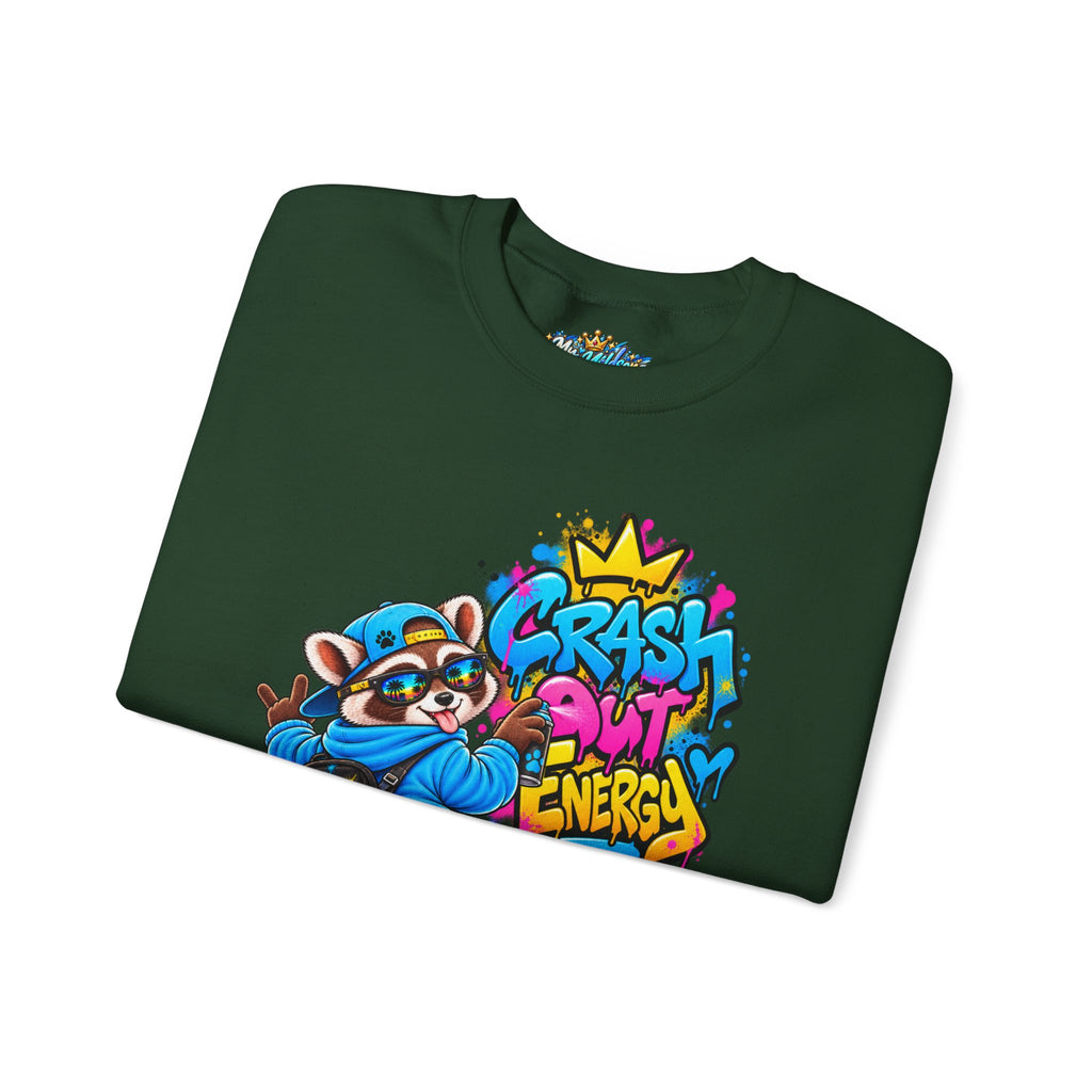 Crash Out Energy Crewneck Sweatshirt — Urban Raccoon Streetwear