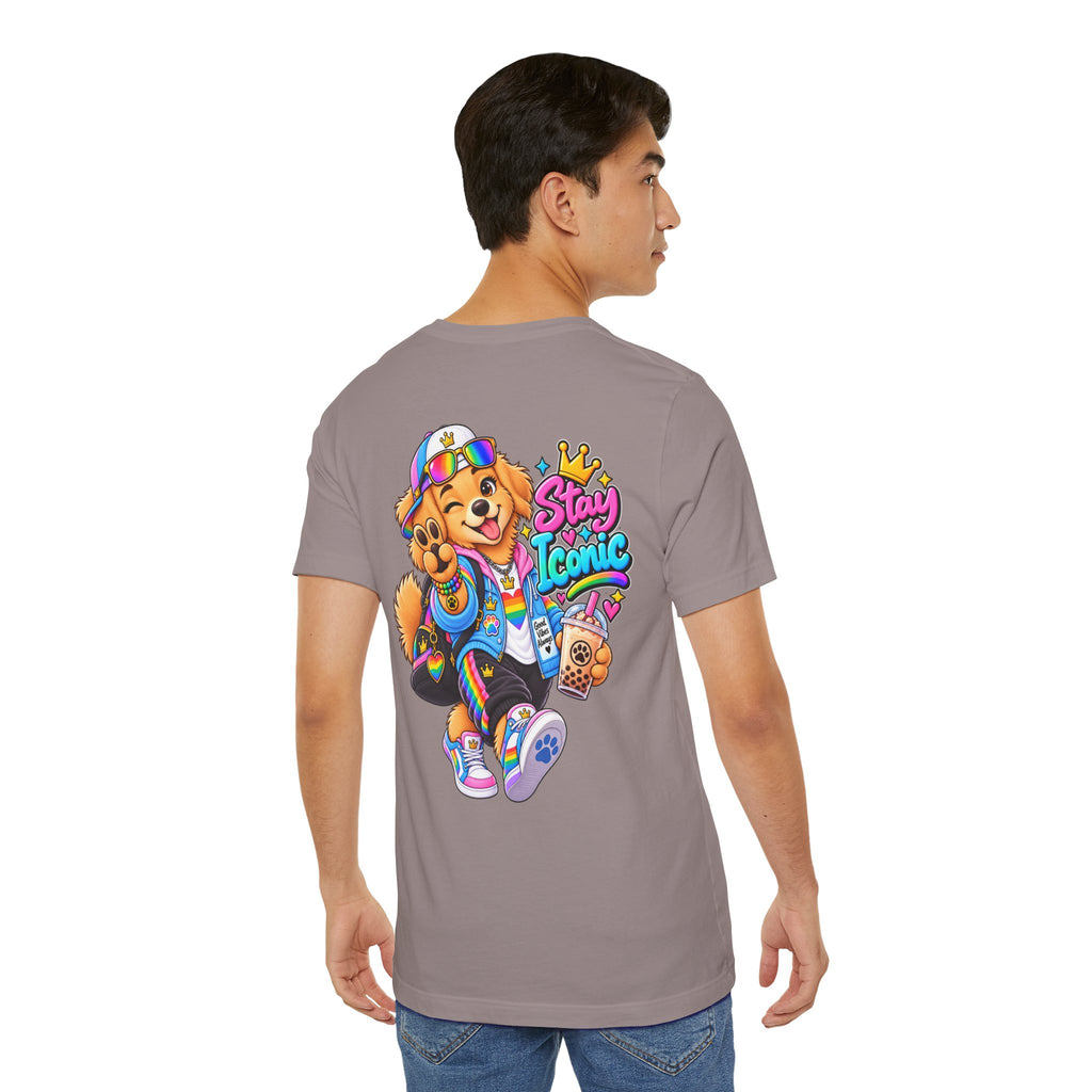 Cute Cartoon Big Personality Dog Tee — Trendy Boba Lover Graphic T-Shirt