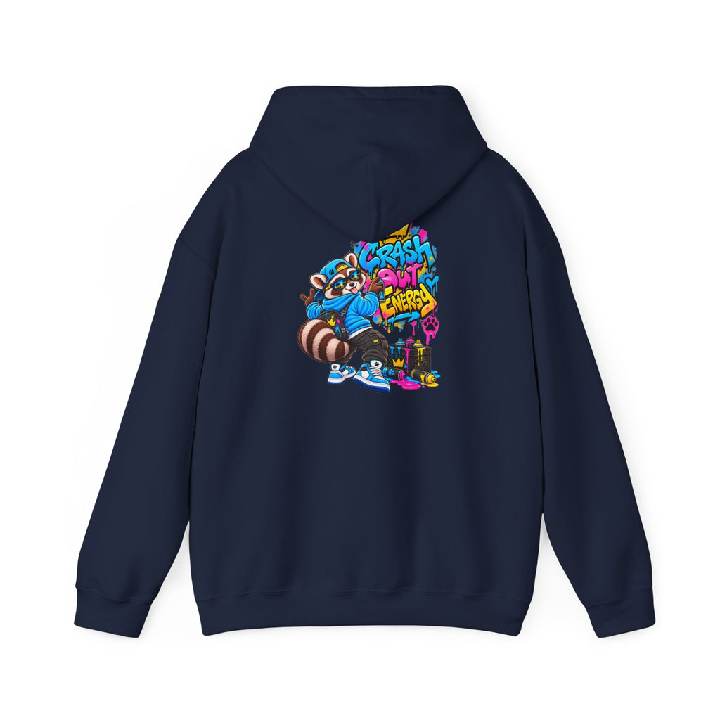 Raccoon Street Art Hoodie – 'Bright Energy' Graffiti Graphic Sweatshirt