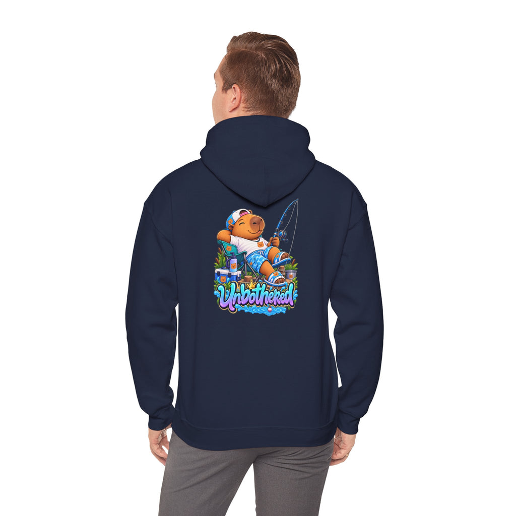 Relaxing Unbothered Capybara Hoodie – Chill Vibes Graphic Sweatshirt
