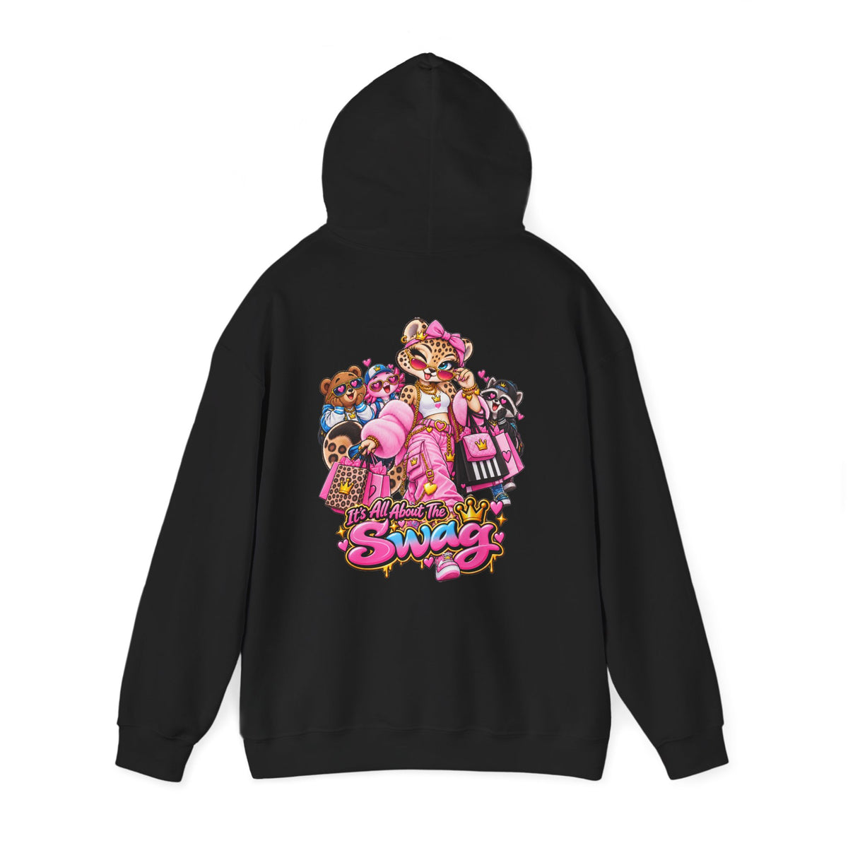 Pink Leopard Swag Hoodie — Cute Kawaii Animal Graphic Pullover