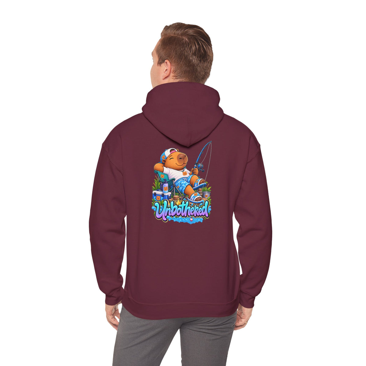 Relaxing Unbothered Capybara Hoodie – Chill Vibes Graphic Sweatshirt