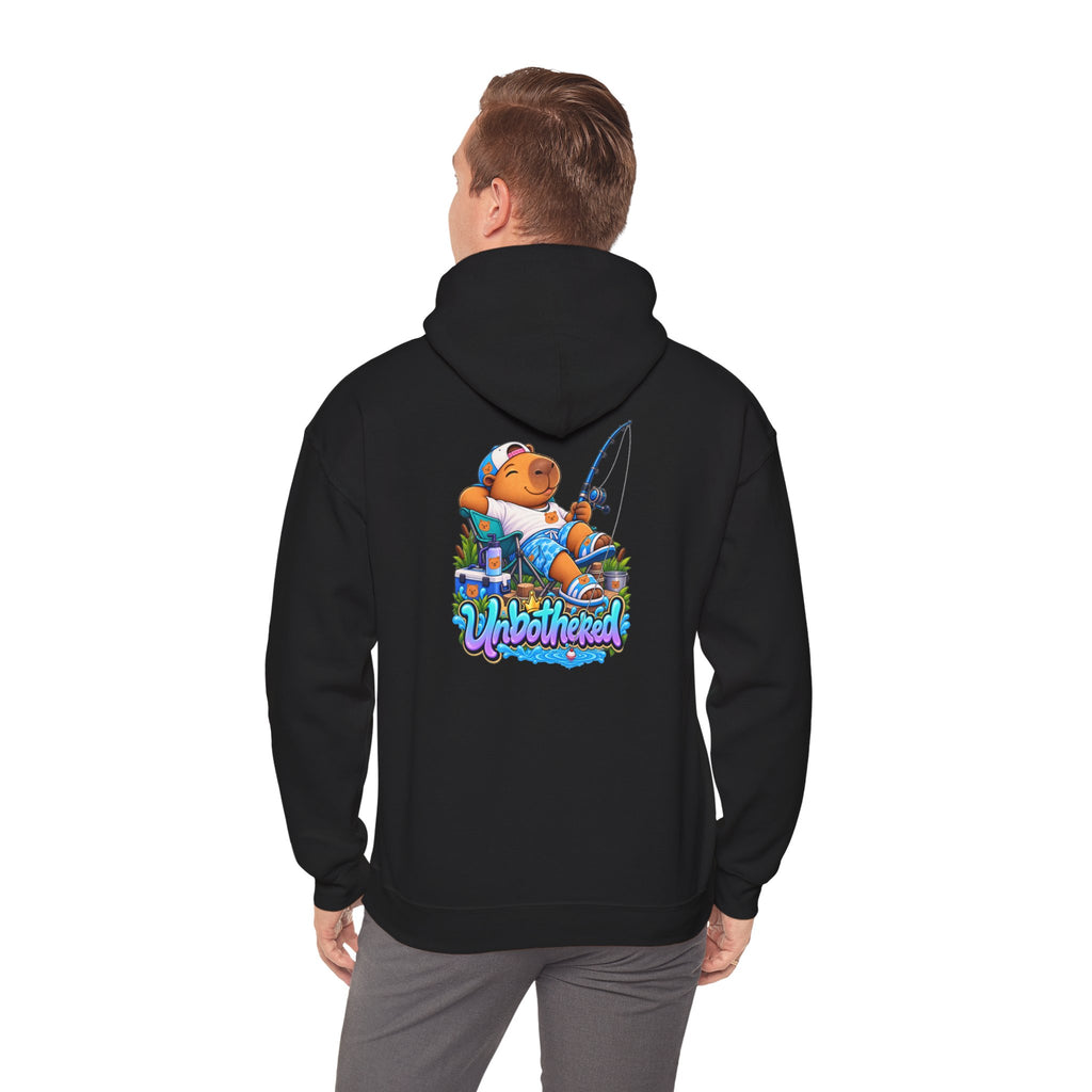 Relaxing Unbothered Capybara Hoodie – Chill Vibes Graphic Sweatshirt