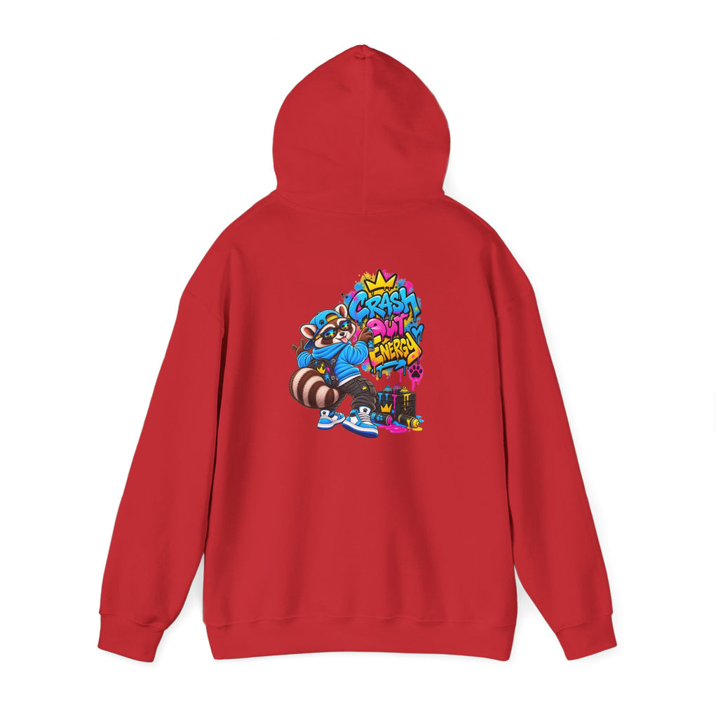 Raccoon Street Art Hoodie – 'Bright Energy' Graffiti Graphic Sweatshirt