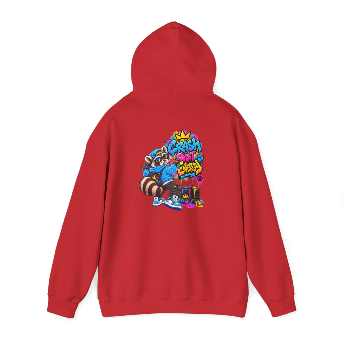 Raccoon Street Art Hoodie – 'Bright Energy' Graffiti Graphic Sweatshirt