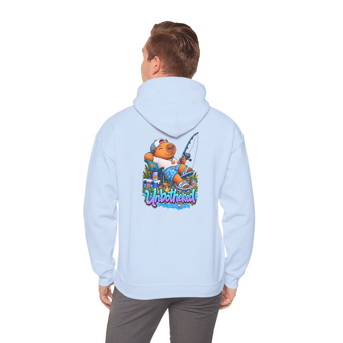Relaxing Unbothered Capybara Hoodie – Chill Vibes Graphic Sweatshirt