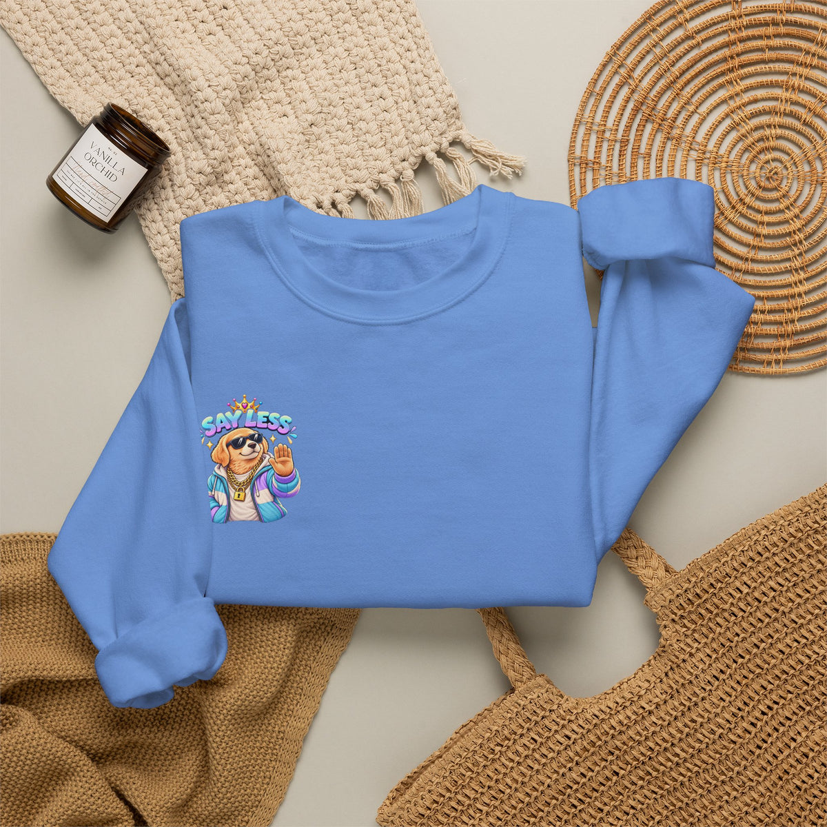 Crewneck Sweatshirt - Colorful Girl with Flower Crown Graphic