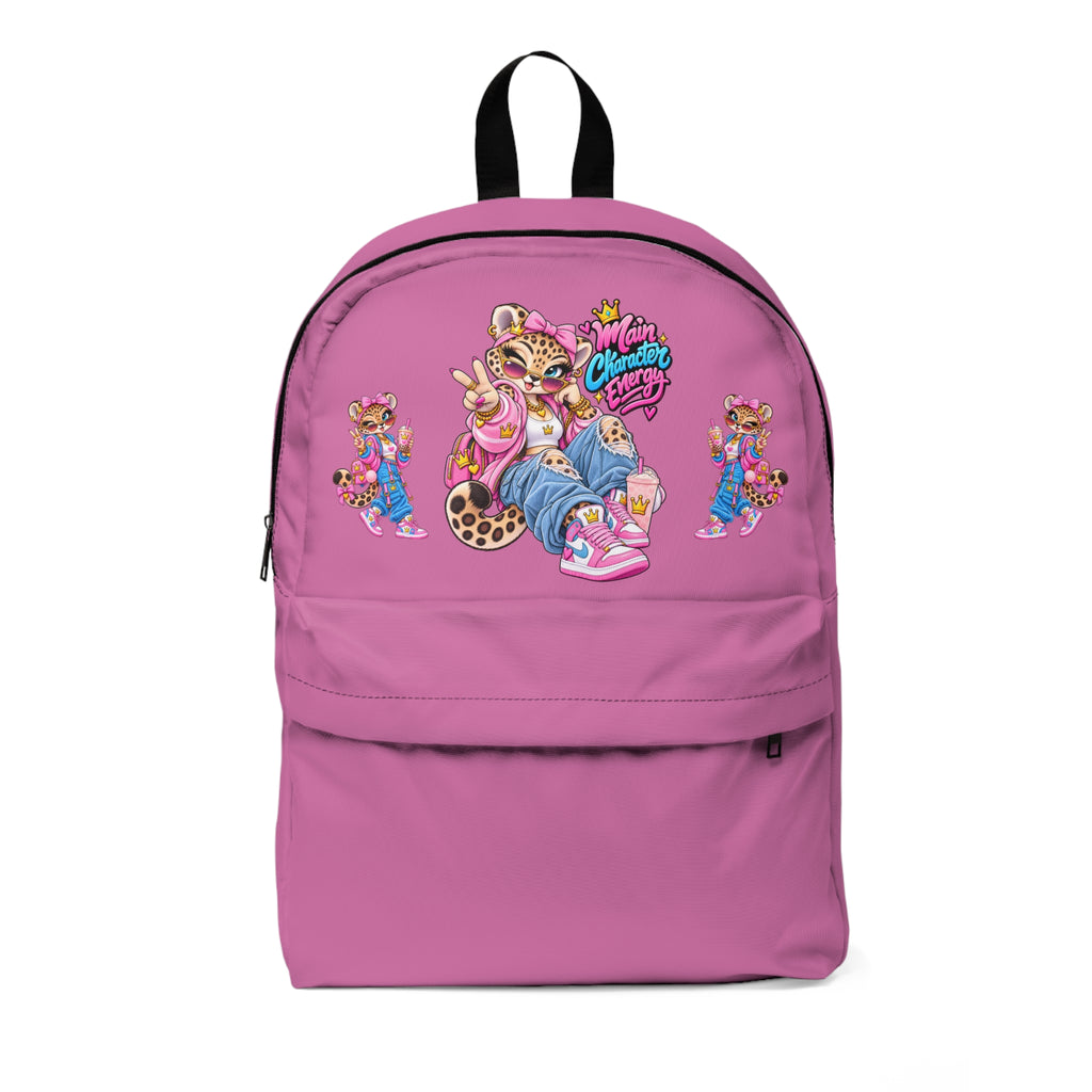 Pink Cartoon Animal Squad Backpack - "Swag" Graphic School Bookbag