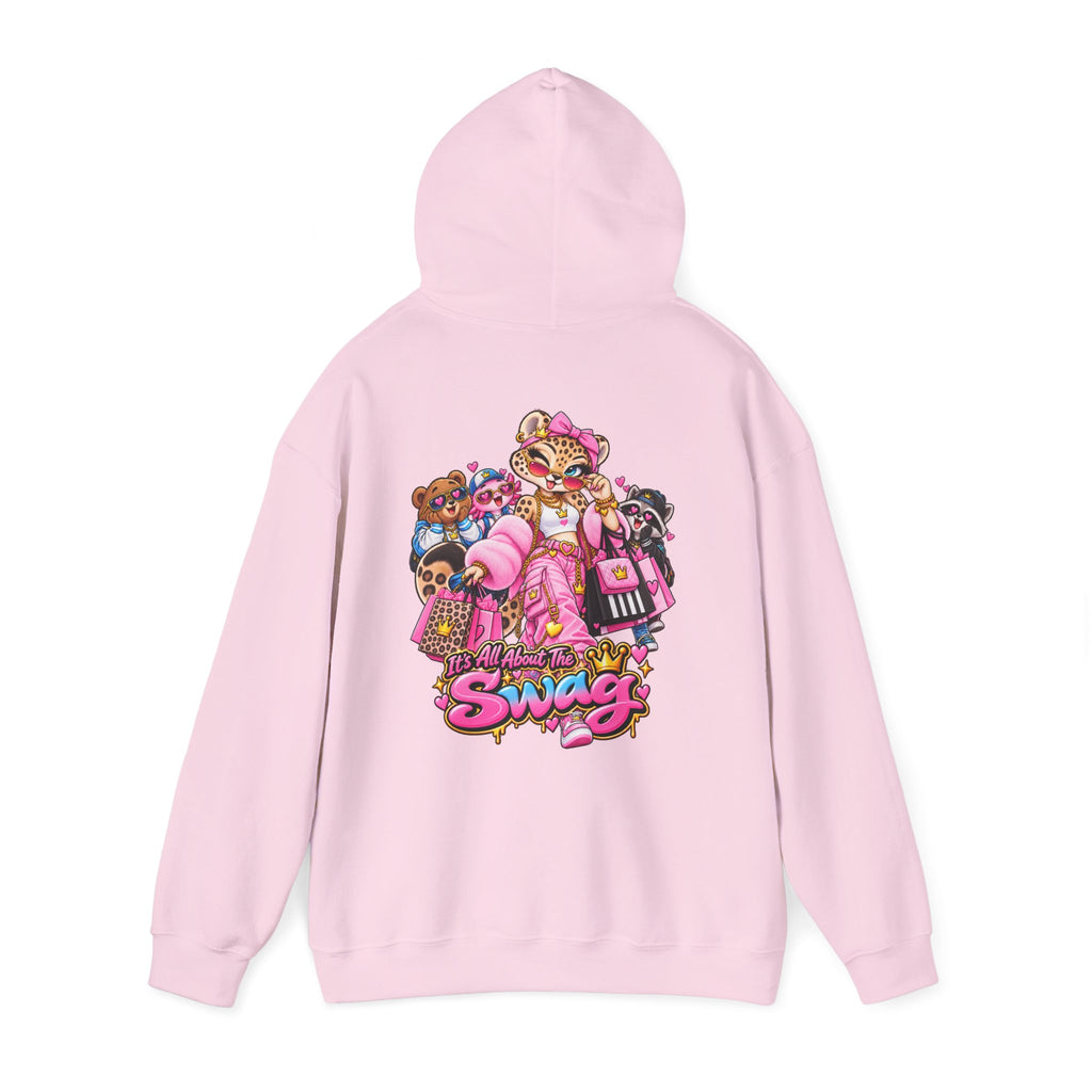 Pink Leopard Swag Hoodie — Cute Kawaii Animal Graphic Pullover