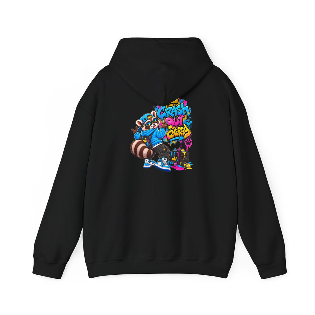 Raccoon Street Art Hoodie – 'Bright Energy' Graffiti Graphic Sweatshirt