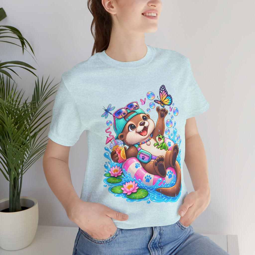 Otter Floatie T-Shirt — Cute Summer Otter with Butterfly Tee