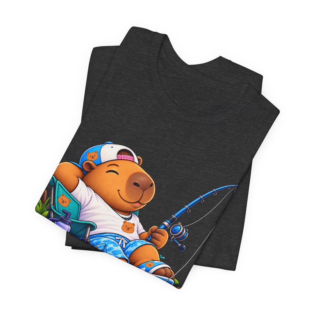 Unbothered Fishing Capybara Tee — Relaxed Vacation Vibes Graphic T-Shirt