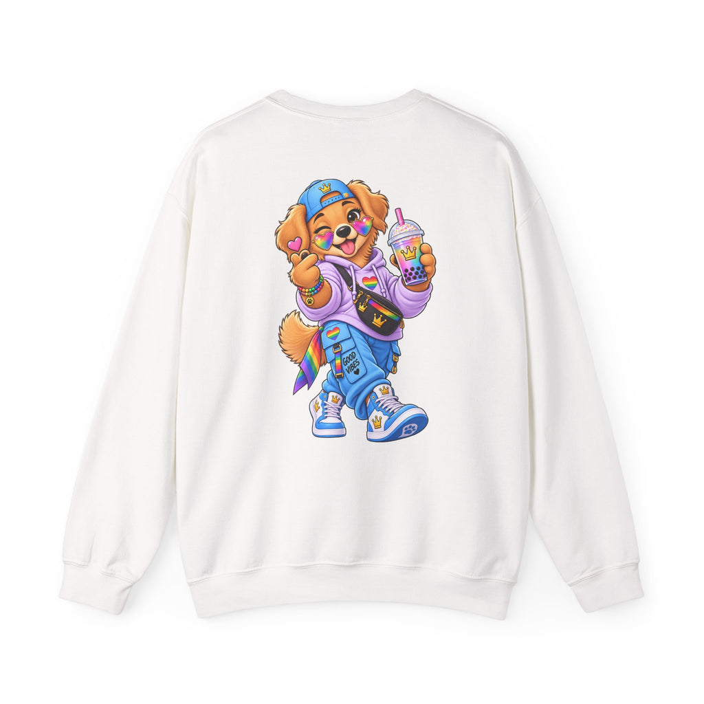 Graphic Sweatshirt — 'My Wildsona' Cute Colorful Dog with Big Personality Character Crewneck
