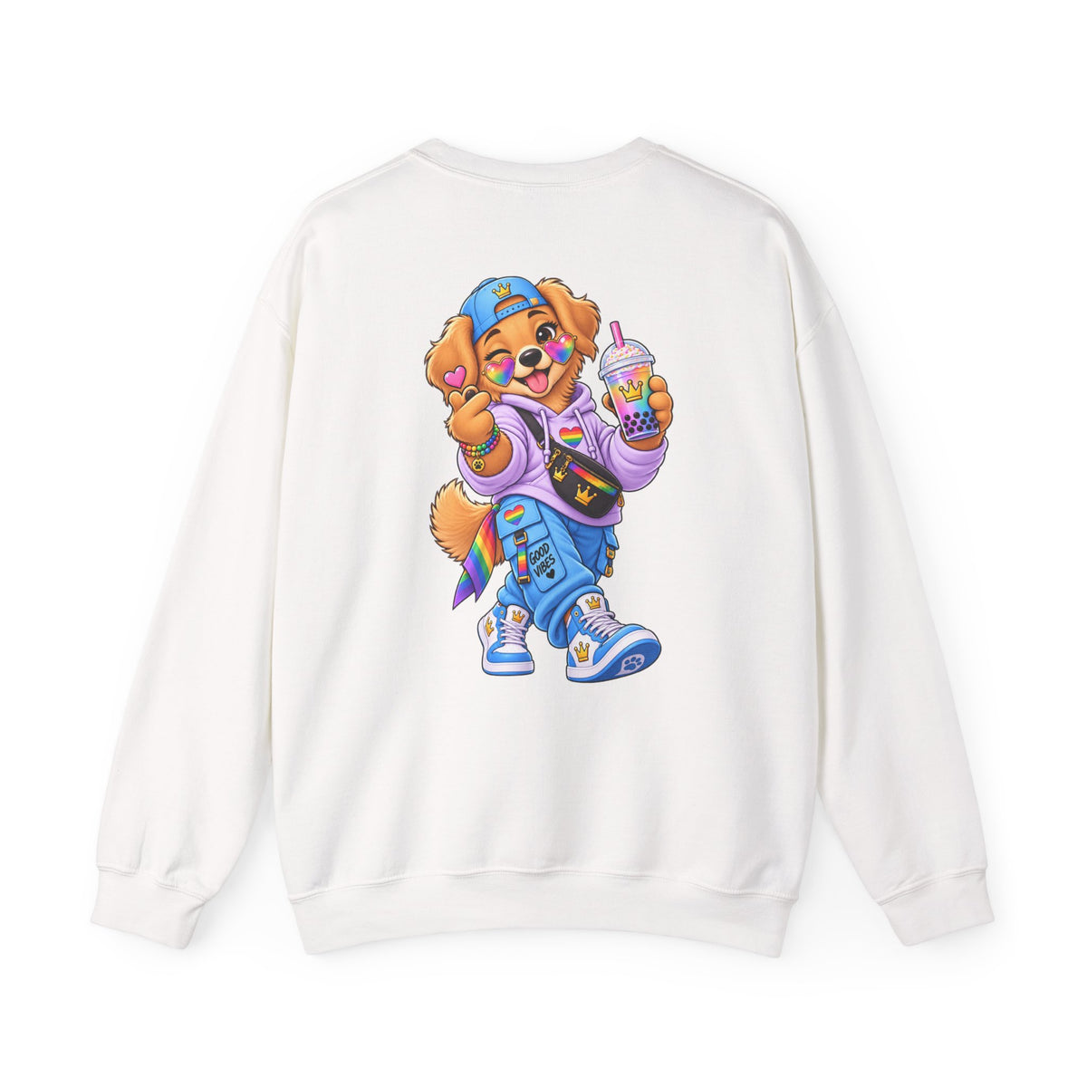 Graphic Sweatshirt — 'My Wildsona' Cute Colorful Dog with Big Personality Character Crewneck