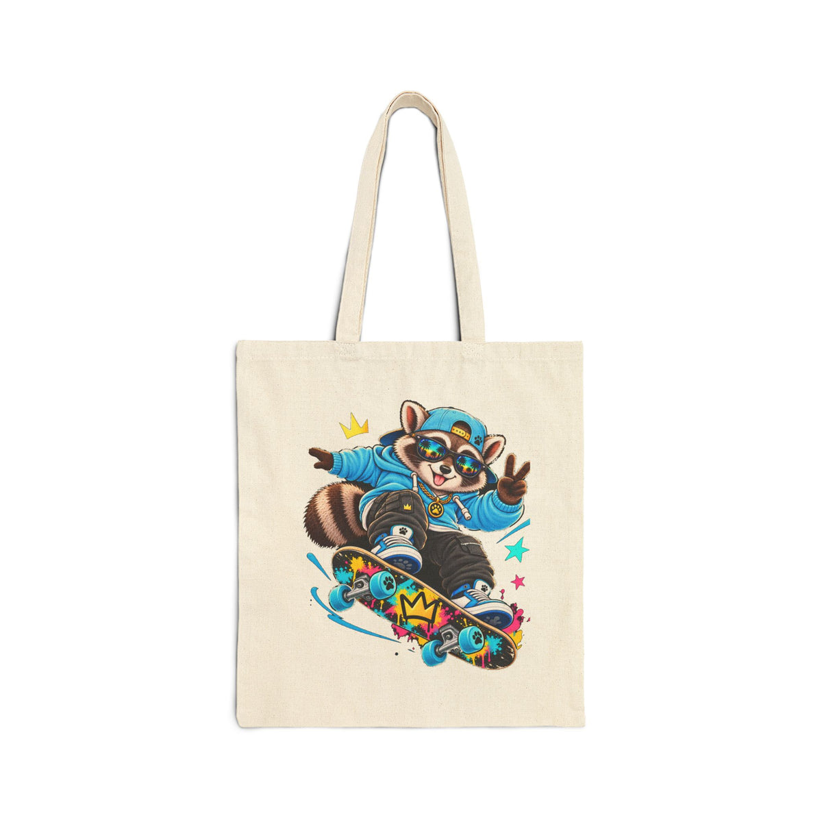 Remy Raccoon Skateboarding - Canvas Tote Bag