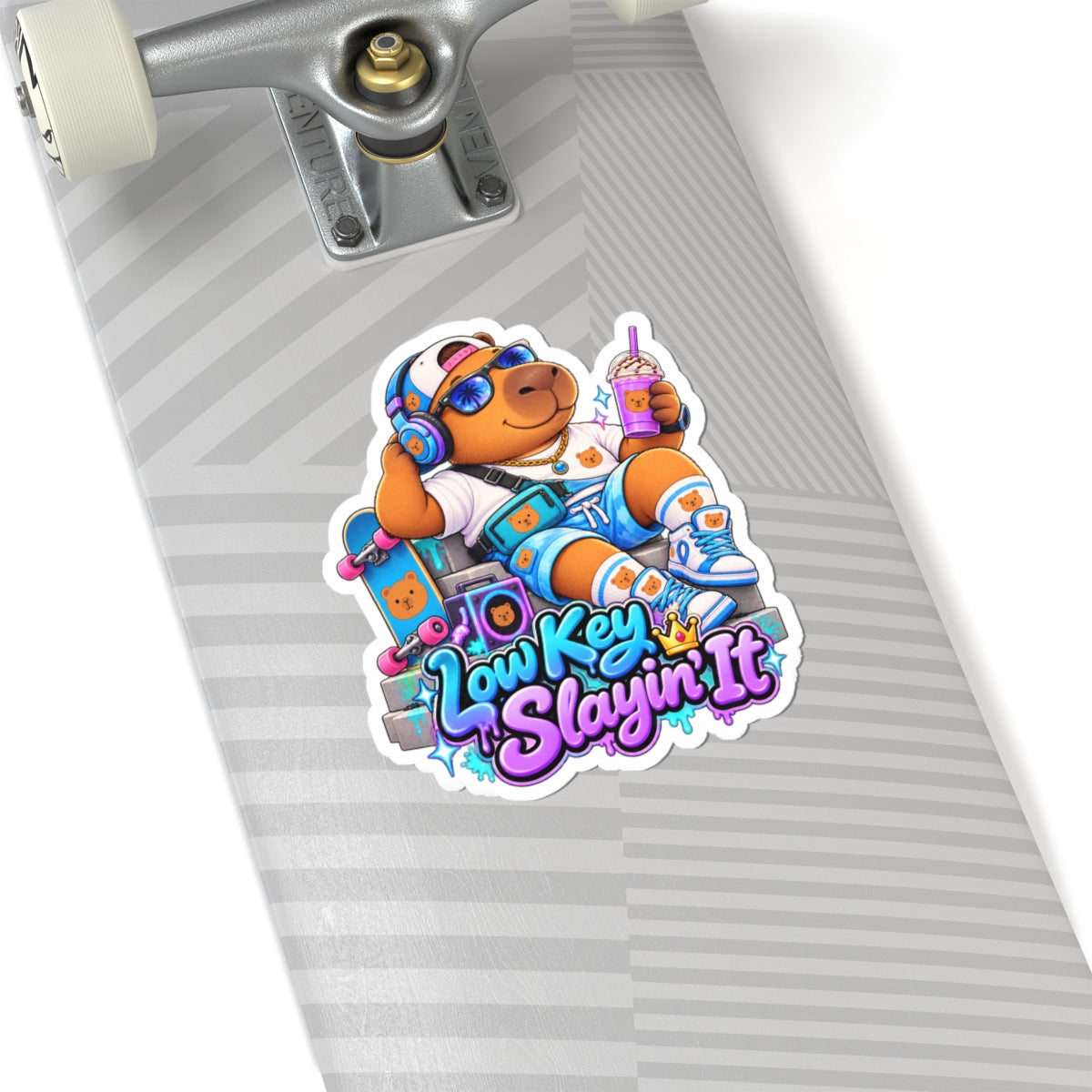 Sonny Capybara — "Low Key Slayin' It" Kiss-Cut Vinyl Sticker