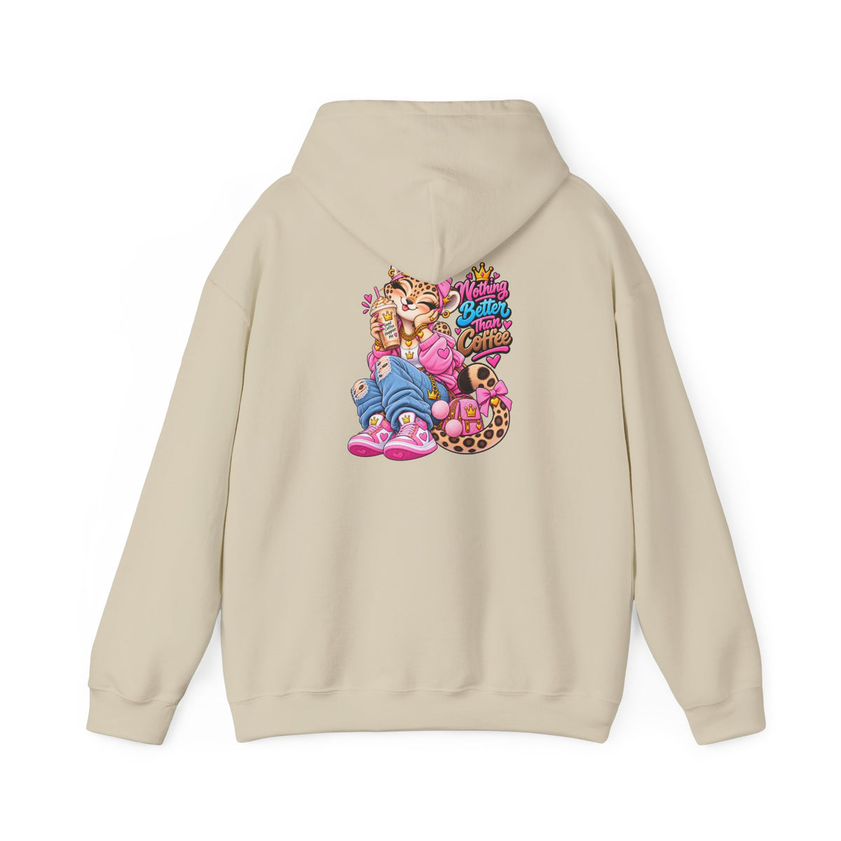 Lara Leopard Coffee Graphic Hoodie