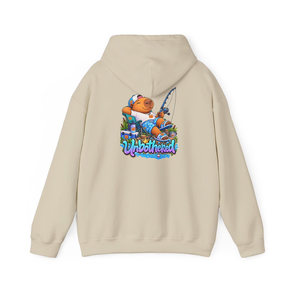 Relaxing Unbothered Capybara Hoodie – Chill Vibes Graphic Sweatshirt
