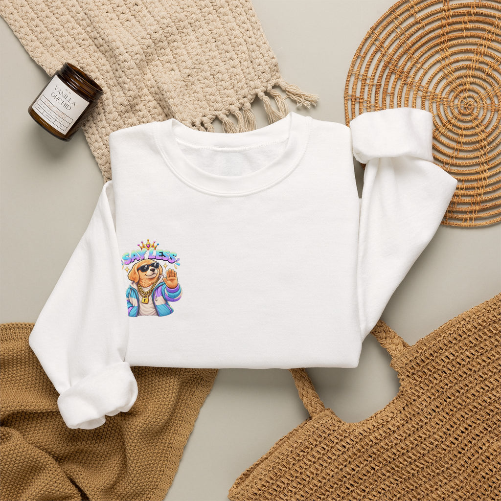 Crewneck Sweatshirt - Colorful Girl with Flower Crown Graphic