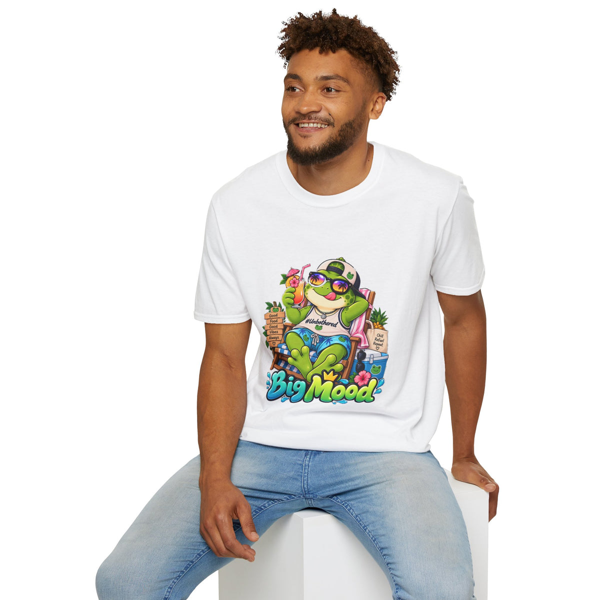 Big Mood Frog T-Shirt — Chill Cartoon Frog Graphic Tee