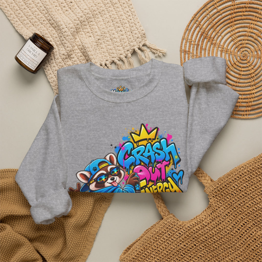 Crash Out Energy Crewneck Sweatshirt — Urban Raccoon Streetwear