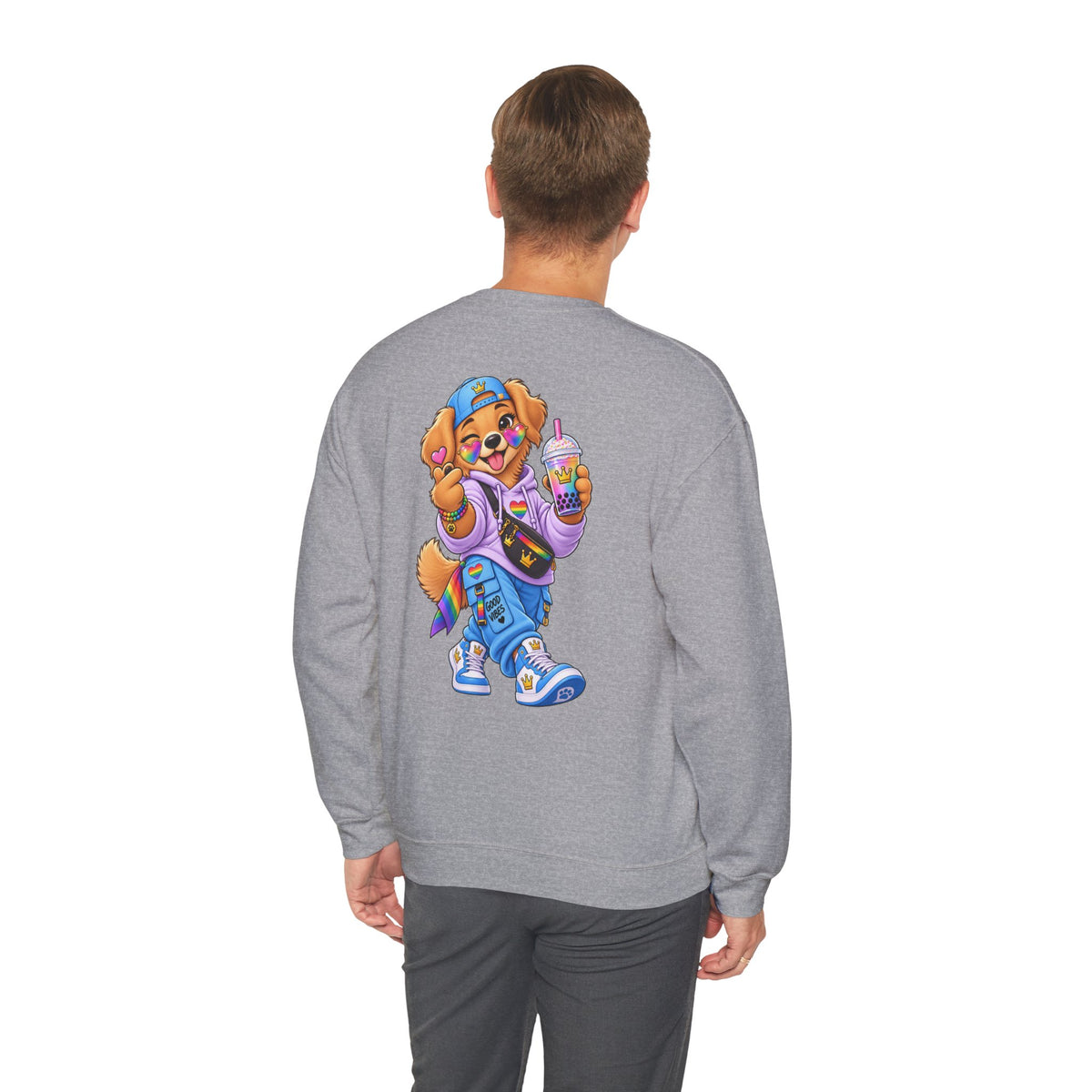 Graphic Sweatshirt — 'My Wildsona' Cute Colorful Dog with Big Personality Character Crewneck
