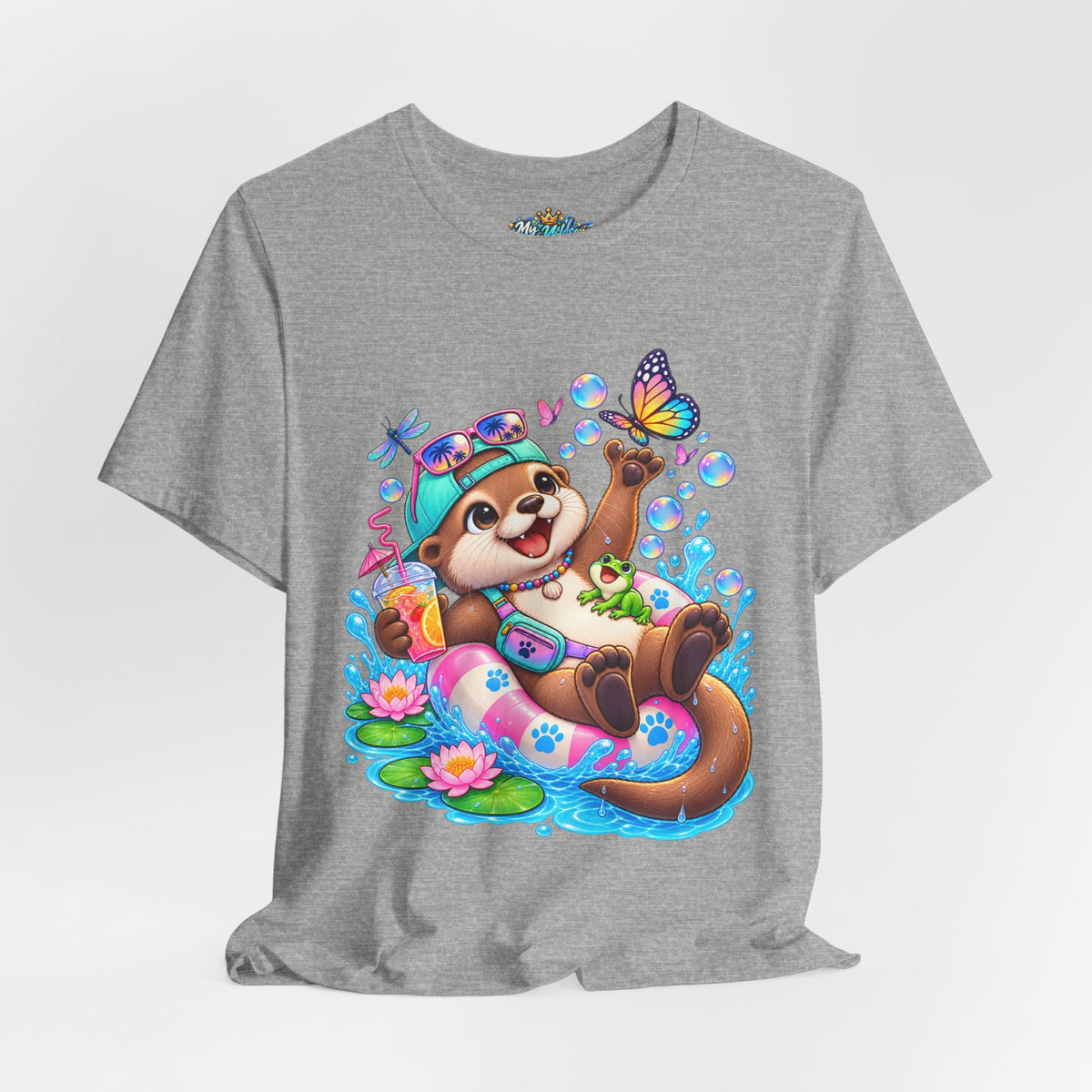 Otter Floatie T-Shirt — Cute Summer Otter with Butterfly Tee