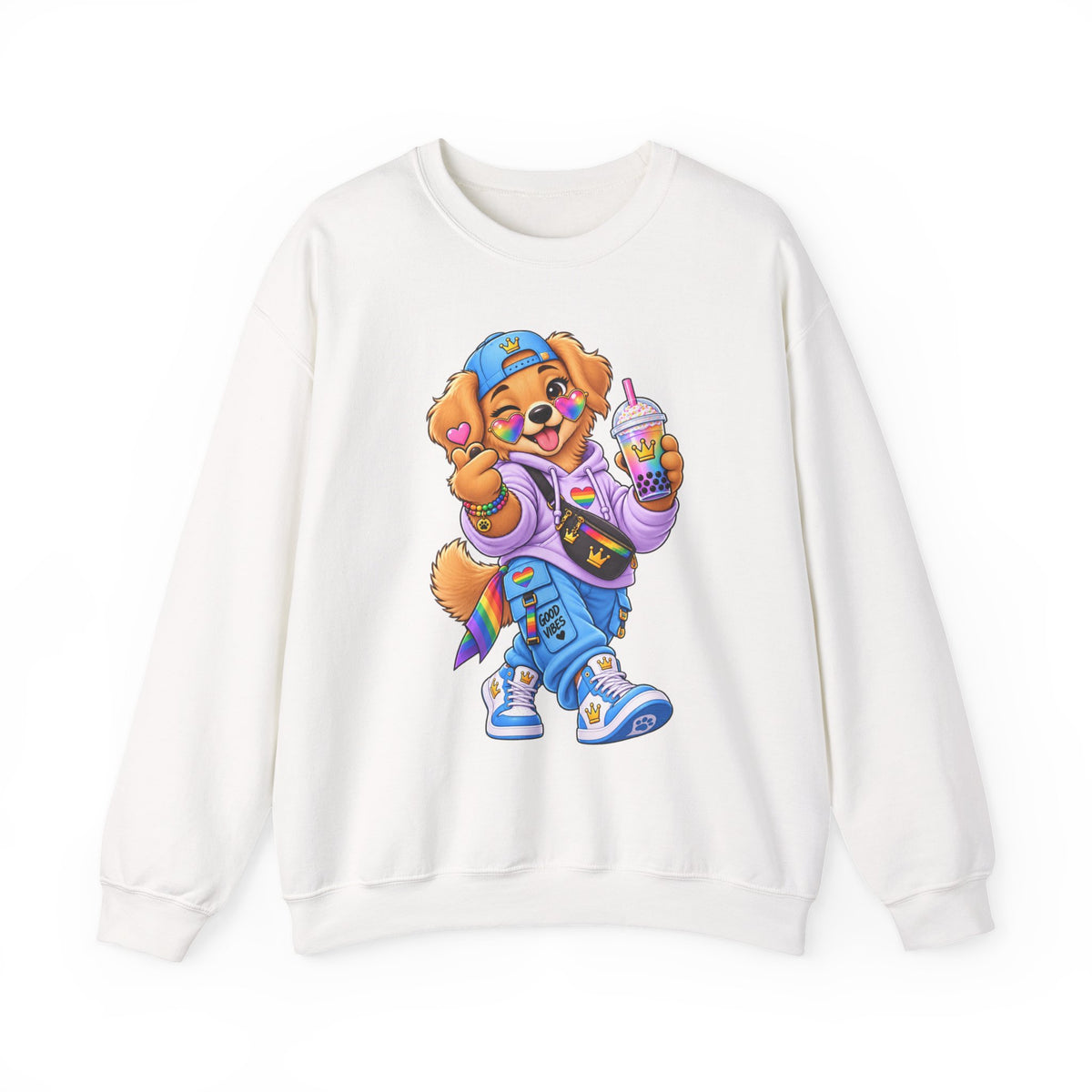Cute Big Personality Hip-Hop Dog Crewneck Sweatshirt