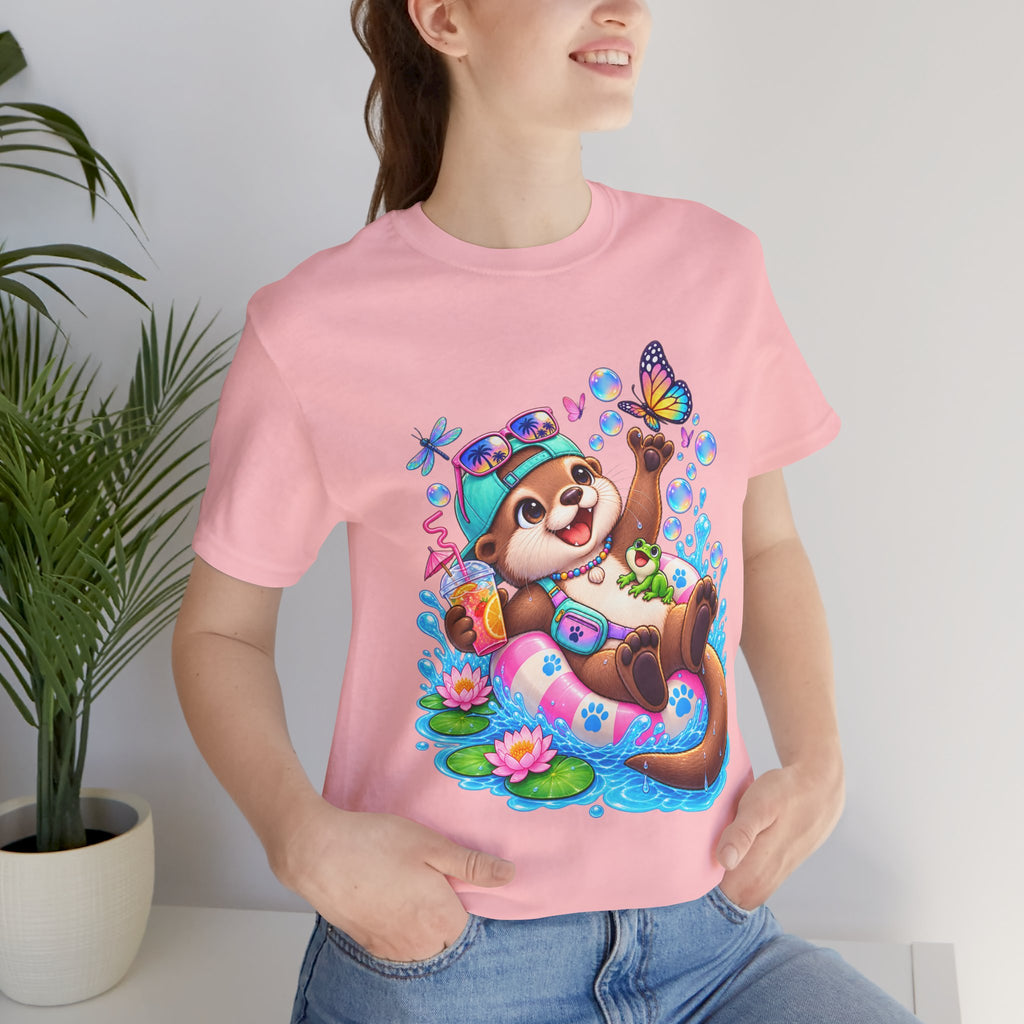 Otter Floatie T-Shirt — Cute Summer Otter with Butterfly Tee
