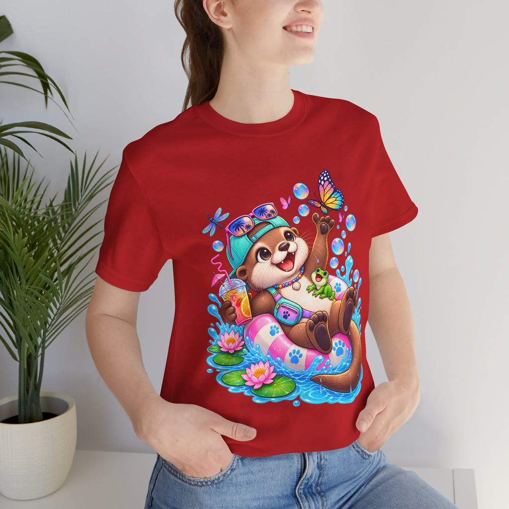 Otter Floatie T-Shirt — Cute Summer Otter with Butterfly Tee