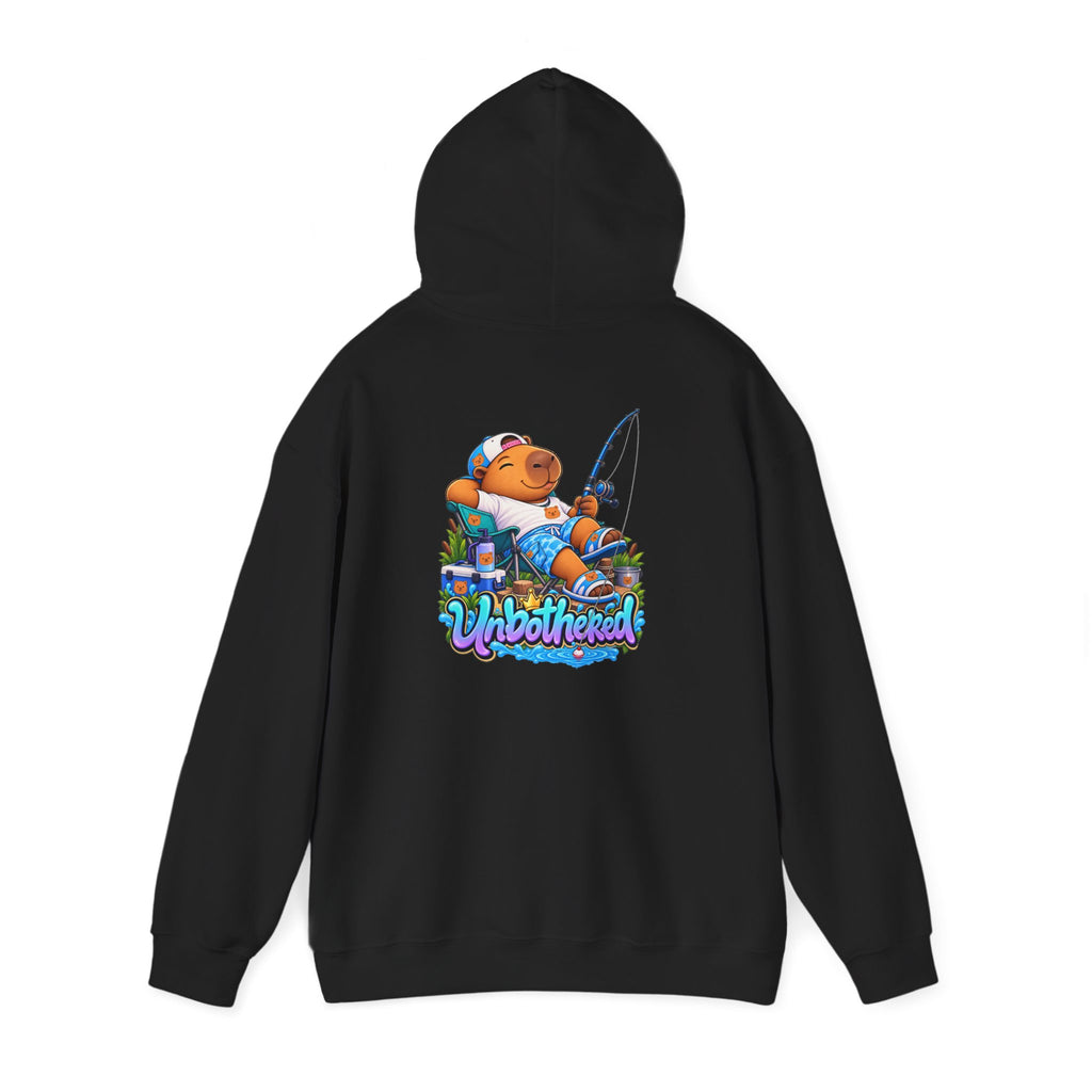 Relaxing Unbothered Capybara Hoodie – Chill Vibes Graphic Sweatshirt