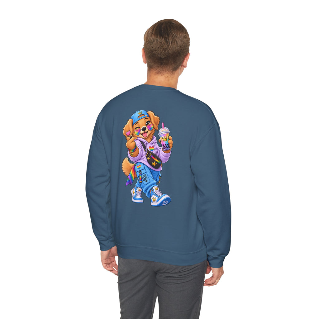 Graphic Sweatshirt — 'My Wildsona' Cute Colorful Dog with Big Personality Character Crewneck