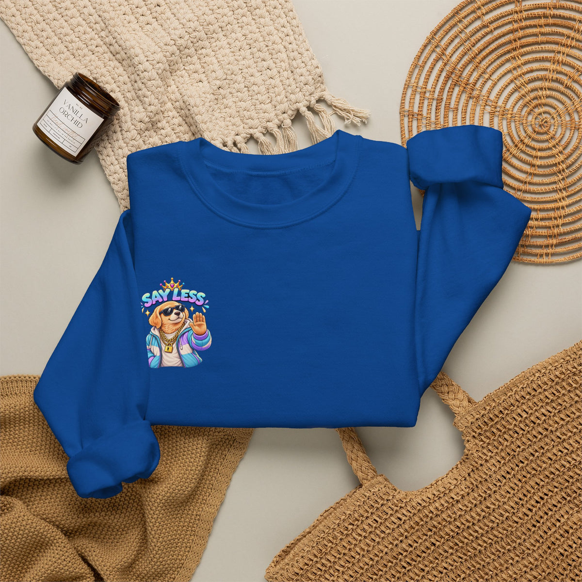 Crewneck Sweatshirt - Colorful Girl with Flower Crown Graphic