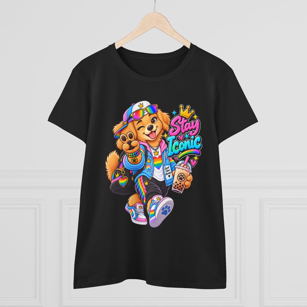 Stay Iconic Dog Graphic Tee — Cute Retro Teddy Bear Design